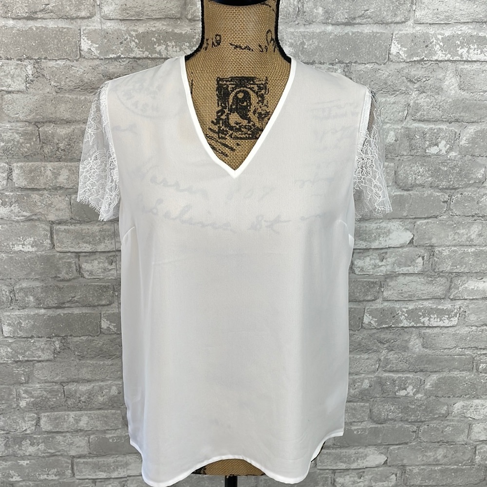 Express White Lace Sleeve Blouse